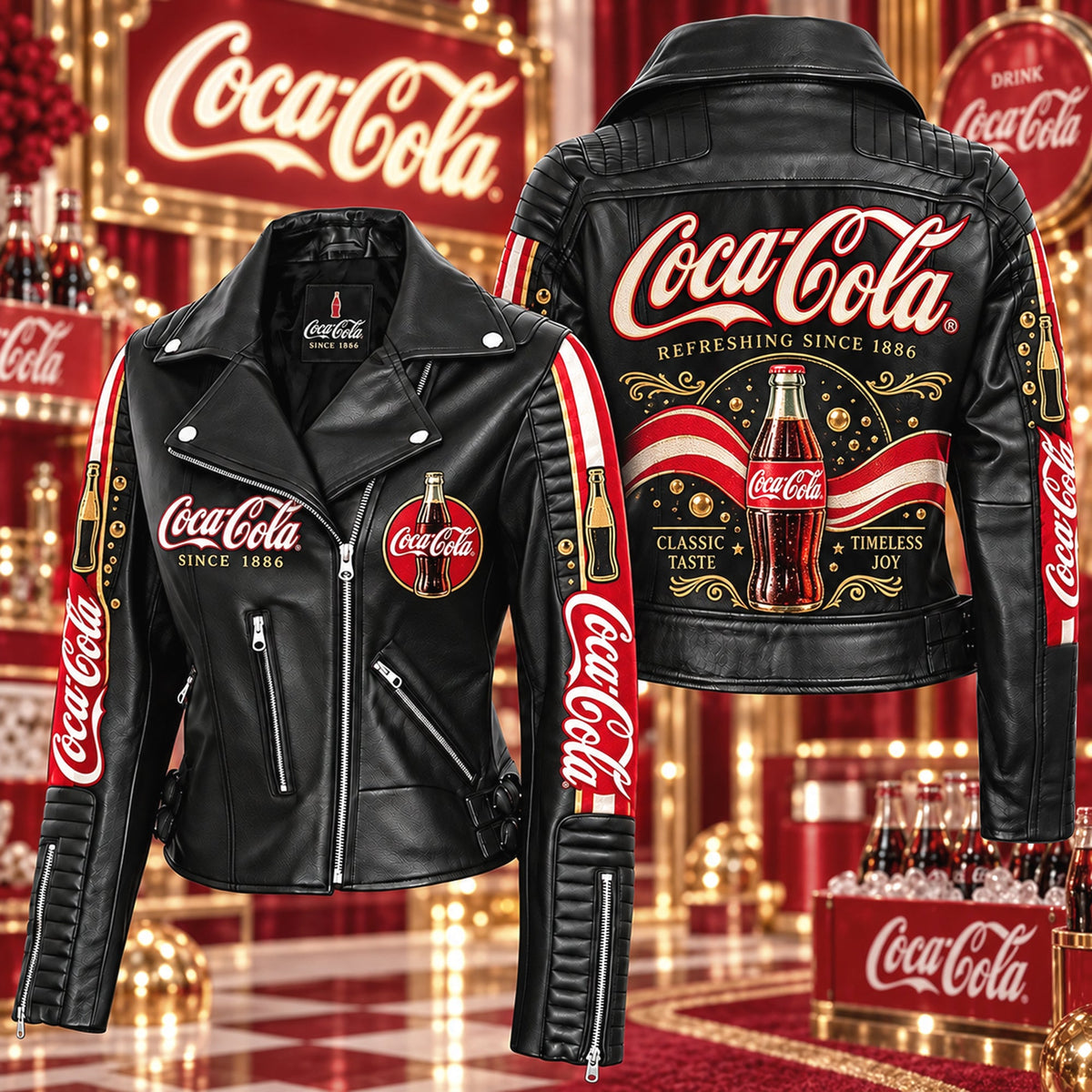 Women's Leather Moto Jacket TULT NTH COCA 2110263