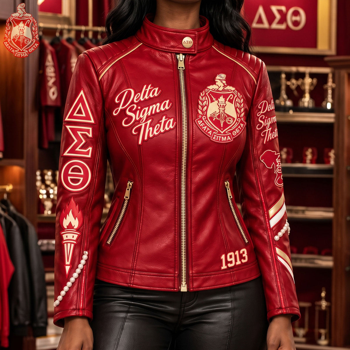 Women's Leather Zip-up Jacket HANNN TND DST 2310261