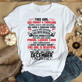 This Girl Was Born In December, her birthday gifts for December, December Birthday cotton Shirts for woman, Queens are born in December