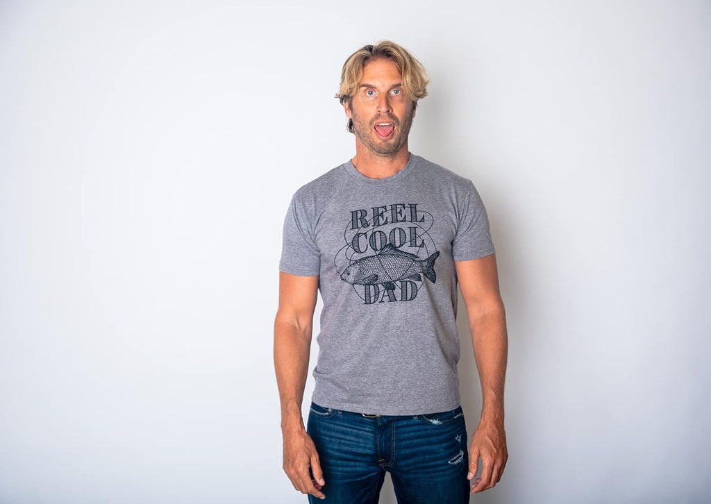 Crazy Dog Dad Fishing Shirts Funny Father's Day Reel Cool Dad Papa Grandpa Tees