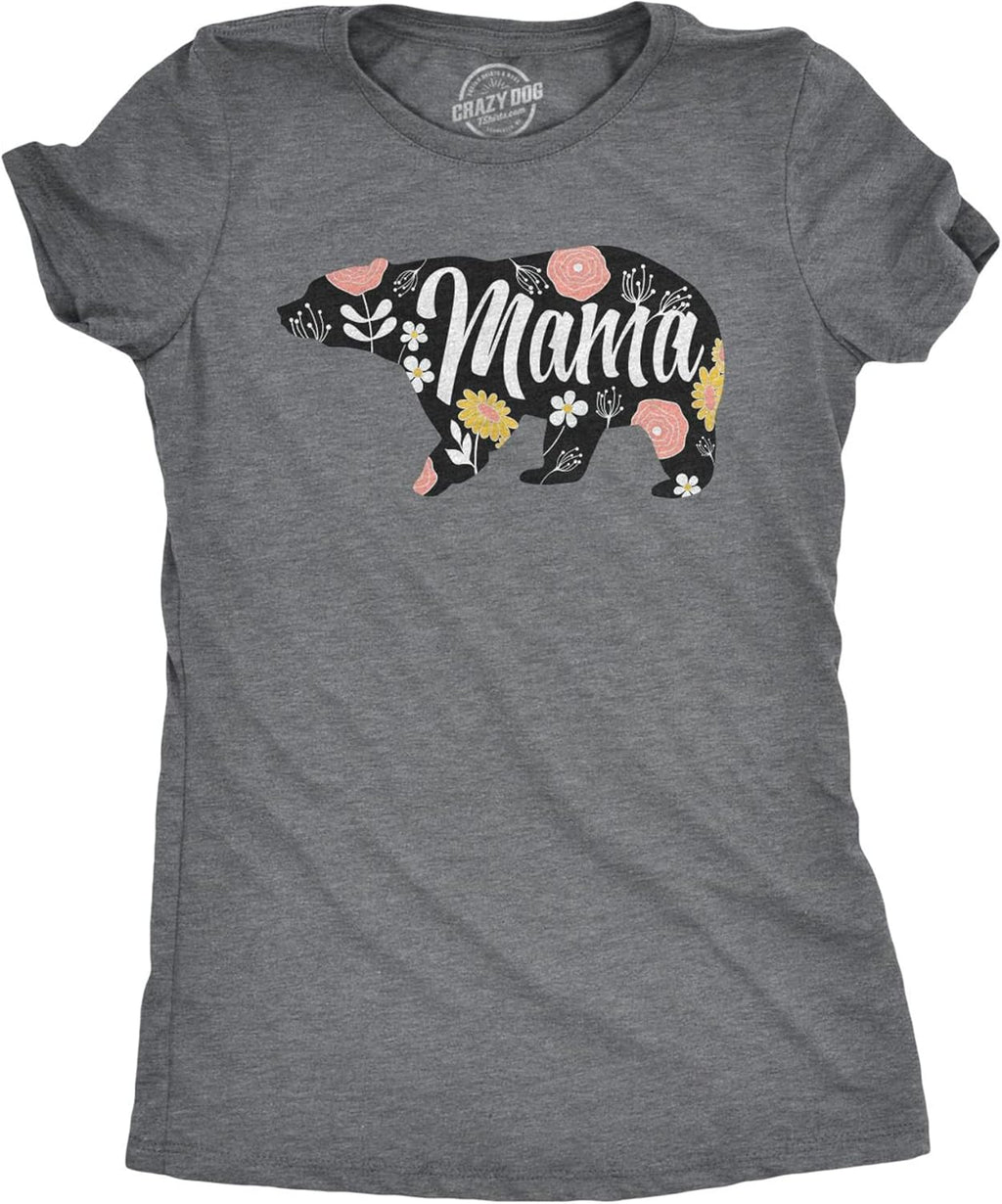 Womens Mama Bear T Shirt Cute Funny Best Mom of Boys Girls Cool Mother Tee Mother Shirt