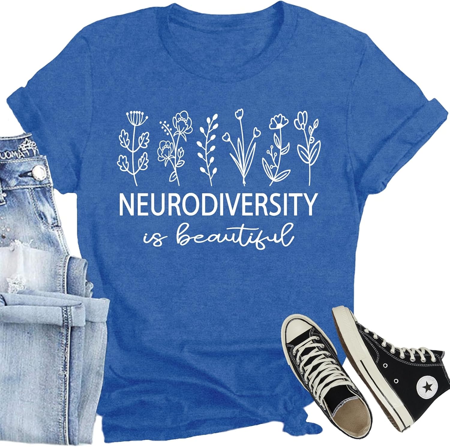 CQF Autism Awareness Shirt Women Autistic Acceptance Puzzle T-Shirts Inspirational Special Education Tee Tops