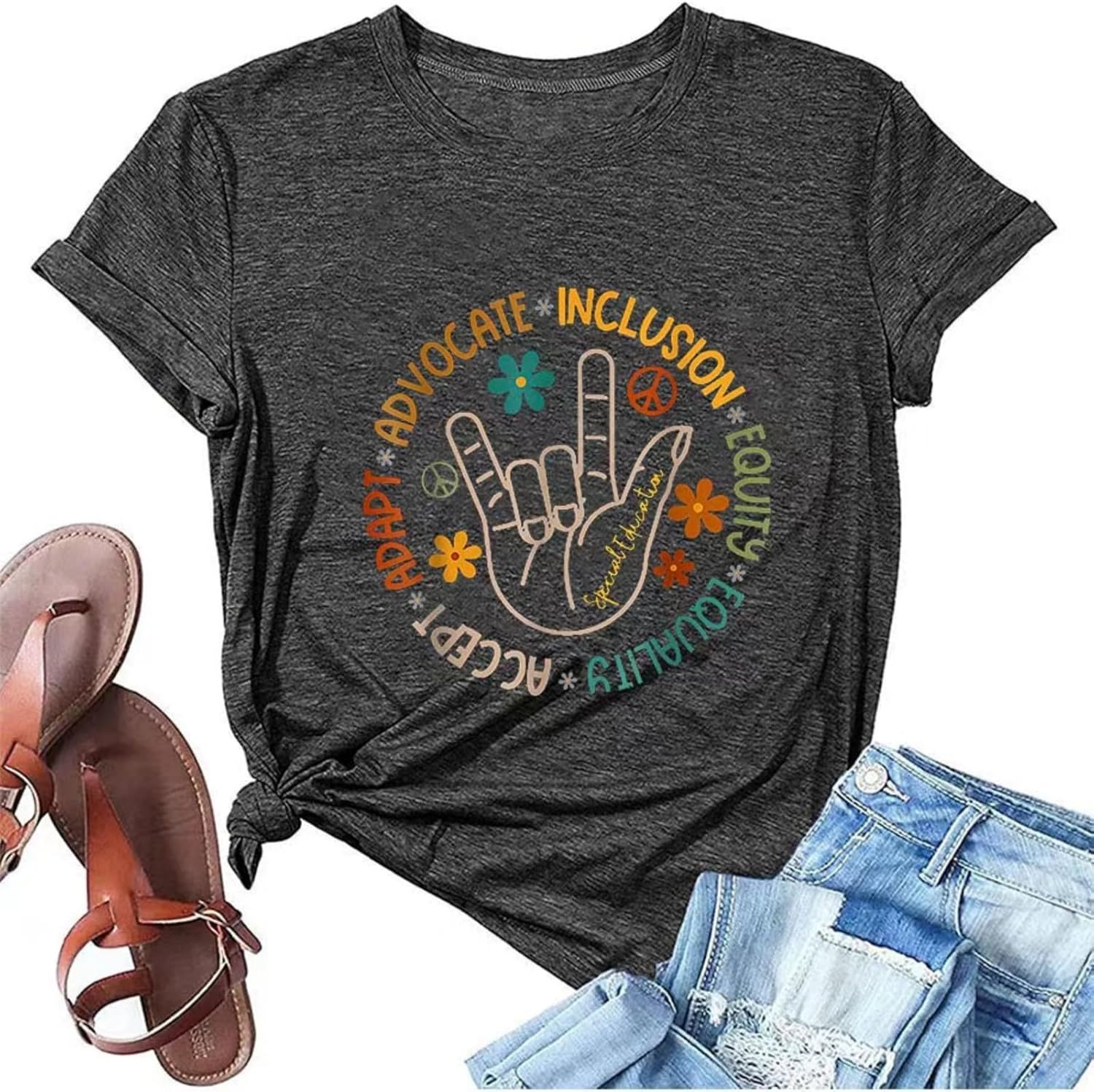 Autism Awareness Shirt Women Accept Understand Love T-Shirt I Wear Blue Tshirt Autism Support Causal Short Sleeve Tee Tops