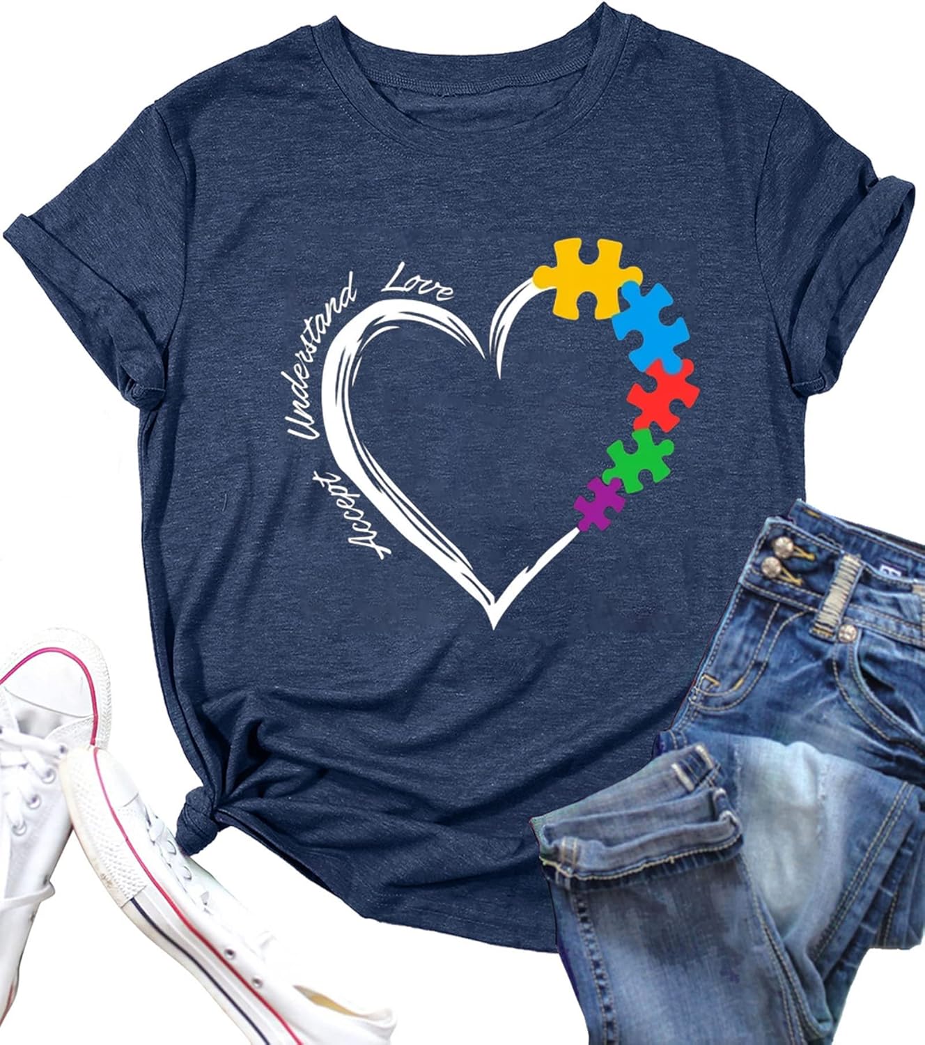 Be Kind Shirts for Women Autism Awareness T Shirts Autism Support Love Shirt Casual Graphic Tees Gifts