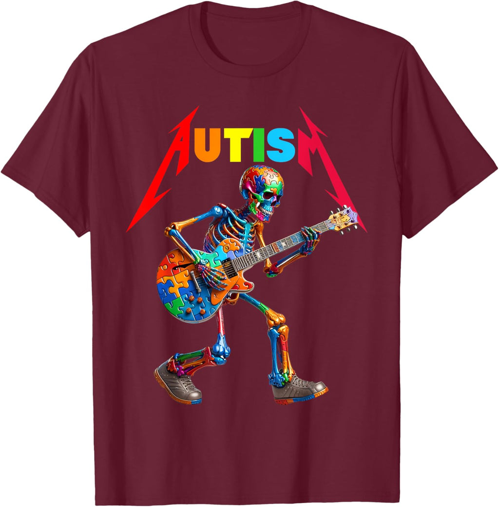 Autism Skeleton Guitar Rock Puzzle Music Autism Awareness