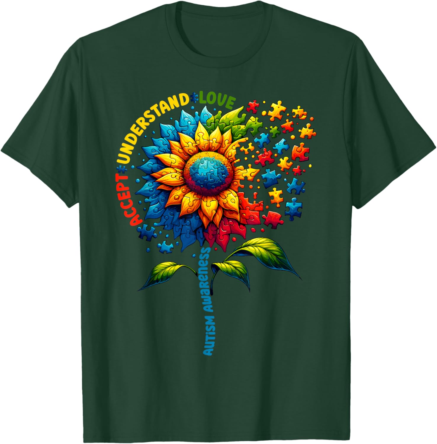 Autism Awareness Sunflower Men Women kids Autism Sunflower