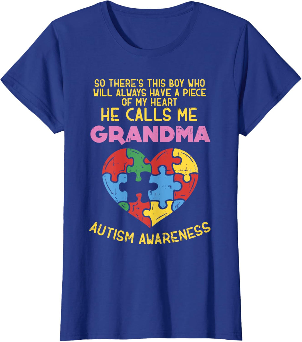 Grandma Autism Awareness Shirt Austistic Boy Piece My Heart