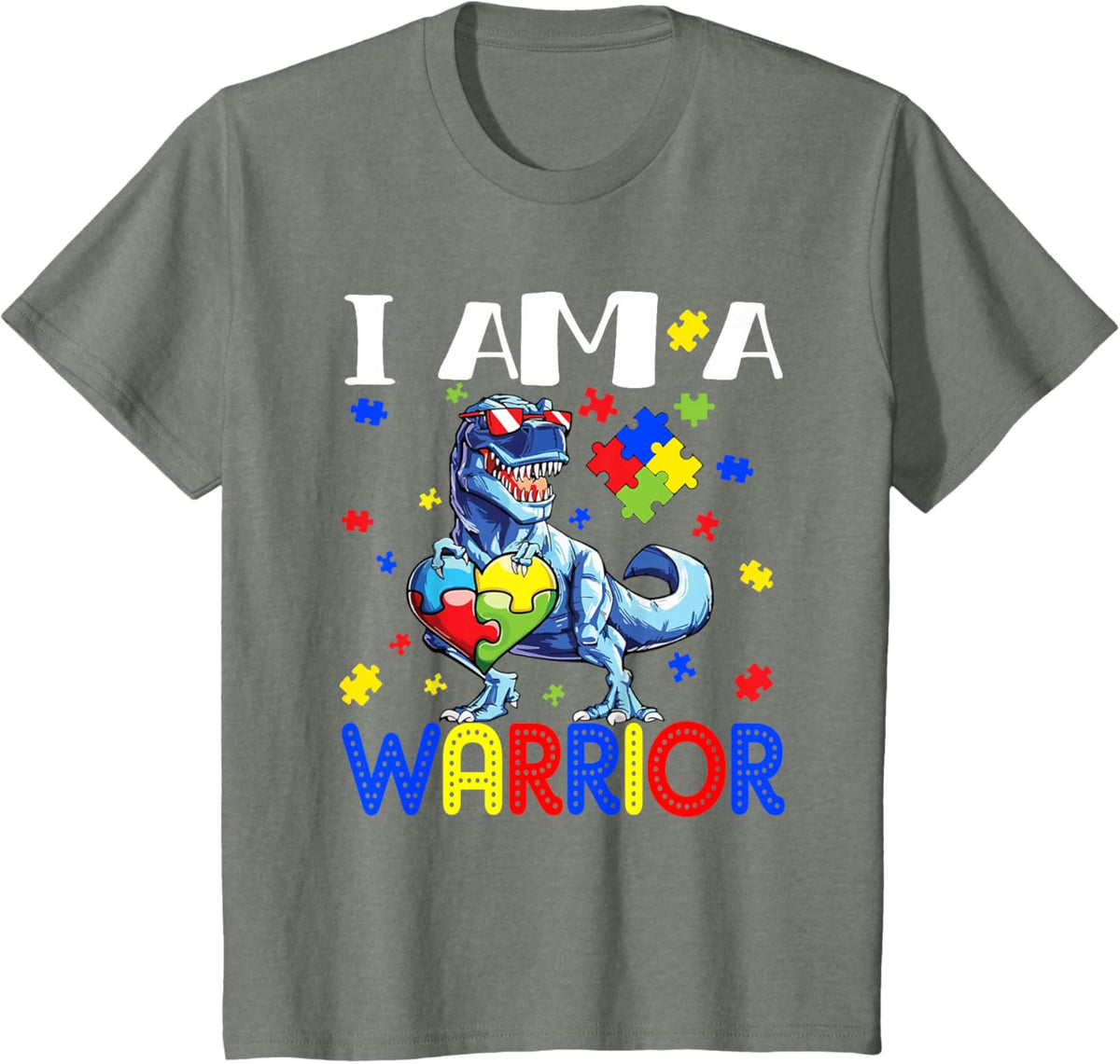 I Am A Warrior Autism Boys Family Dinosaur Autism Awareness