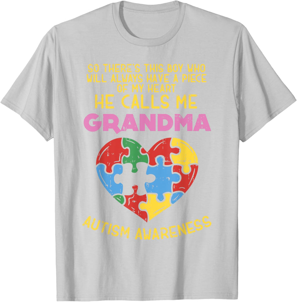 Grandma Autism Awareness Shirt Austistic Boy Piece My Heart
