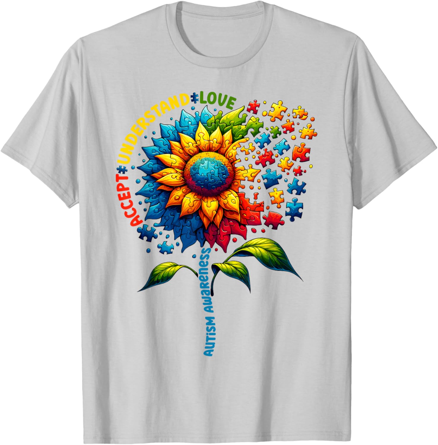 Autism Awareness Sunflower Men Women kids Autism Sunflower