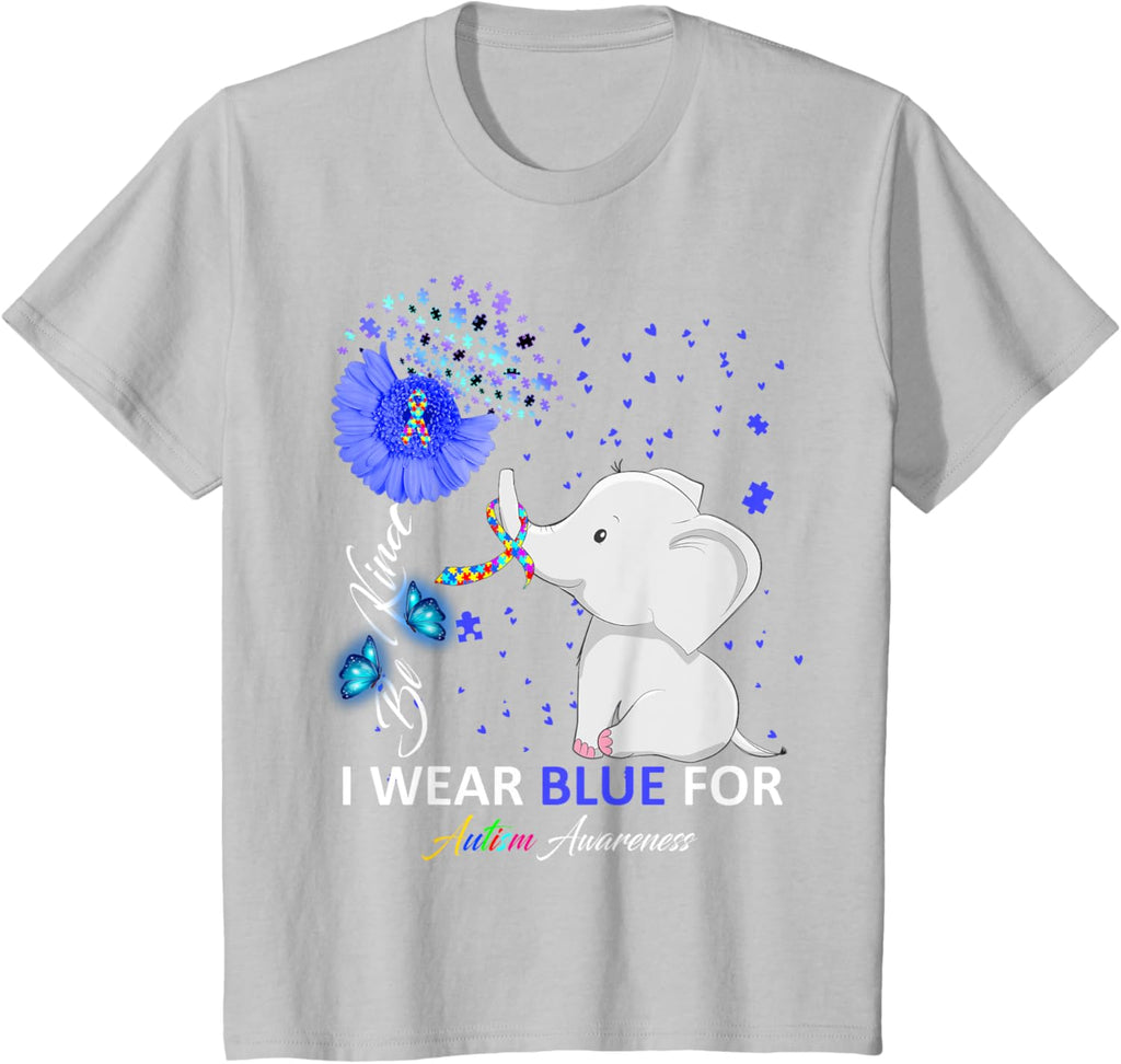 I Wear Blue Autism Awareness - Elephant Autism Awareness