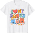 Kids I Love My Bonus Mom Groovy Step Mom Bonus Mama Mother\u2019s Day