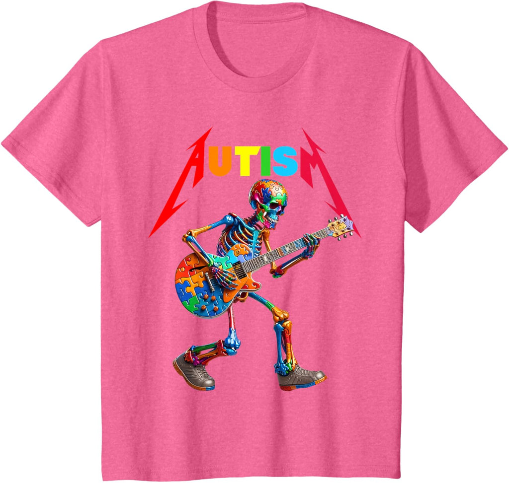 Autism Skeleton Guitar Rock Puzzle Music Autism Awareness