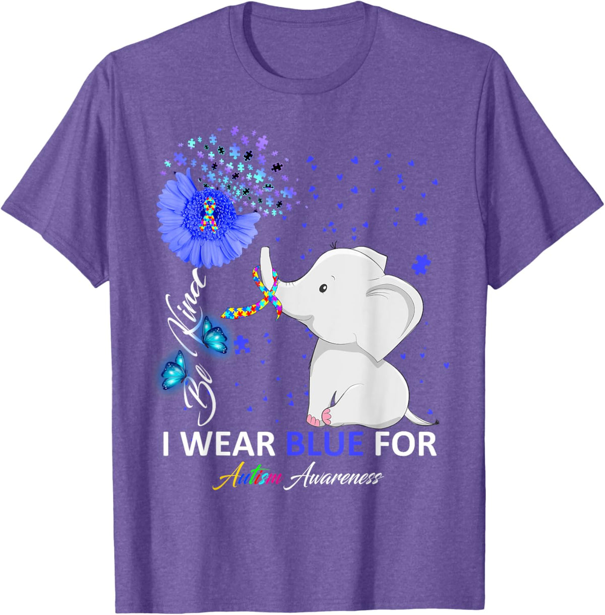 I Wear Blue Autism Awareness - Elephant Autism Awareness