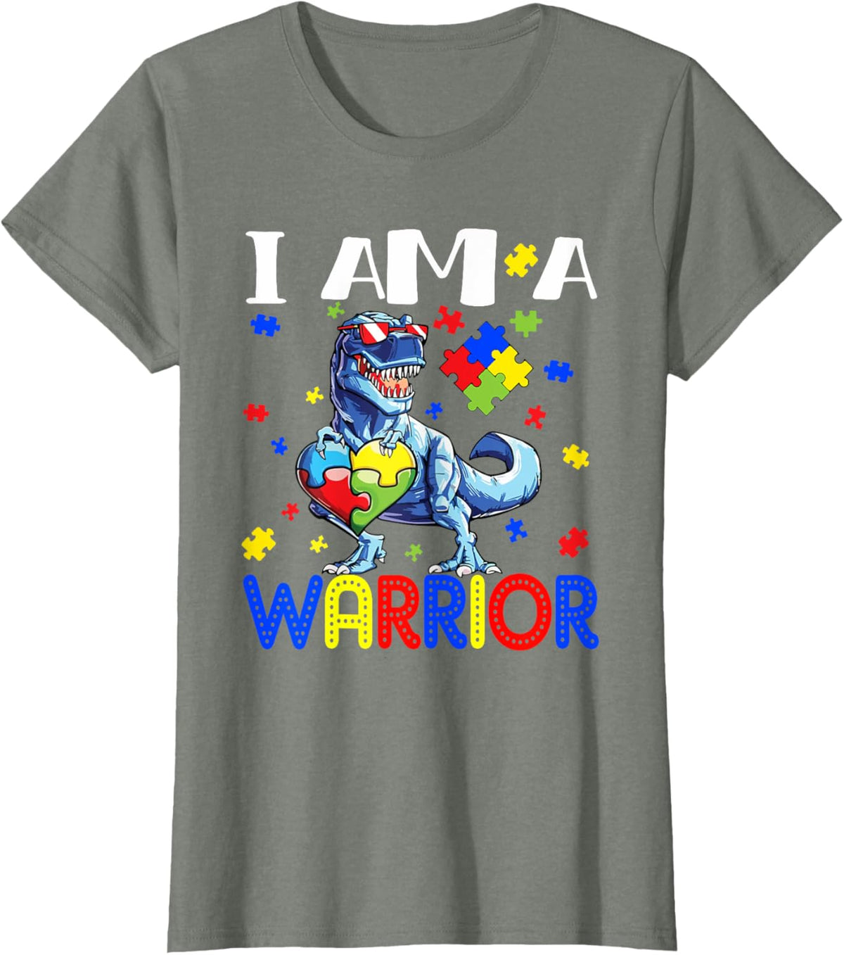 I Am A Warrior Autism Boys Family Dinosaur Autism Awareness