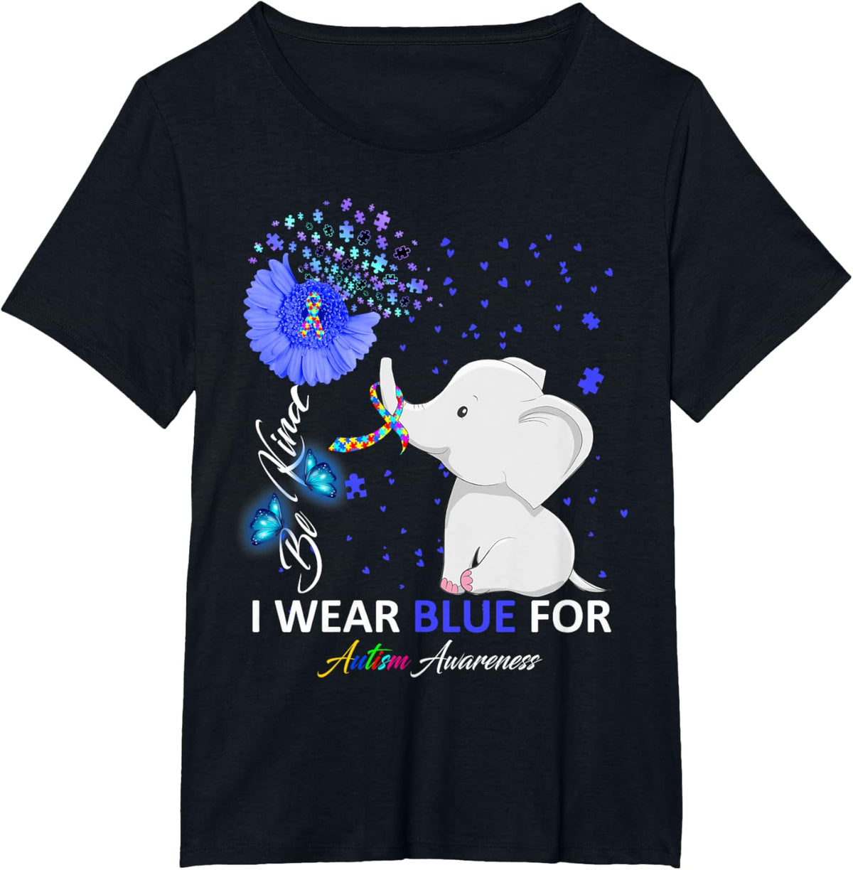 I Wear Blue Autism Awareness - Elephant Autism Awareness