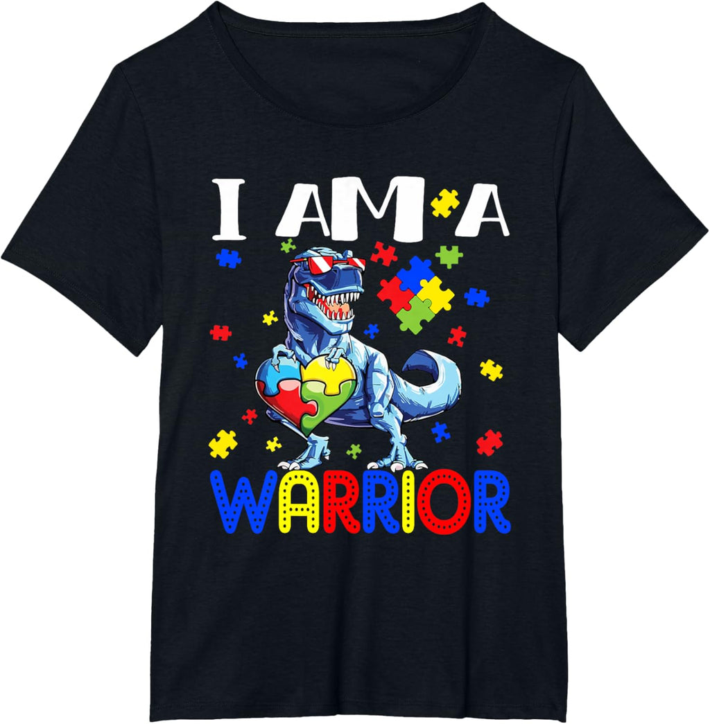 I Am A Warrior Autism Boys Family Dinosaur Autism Awareness