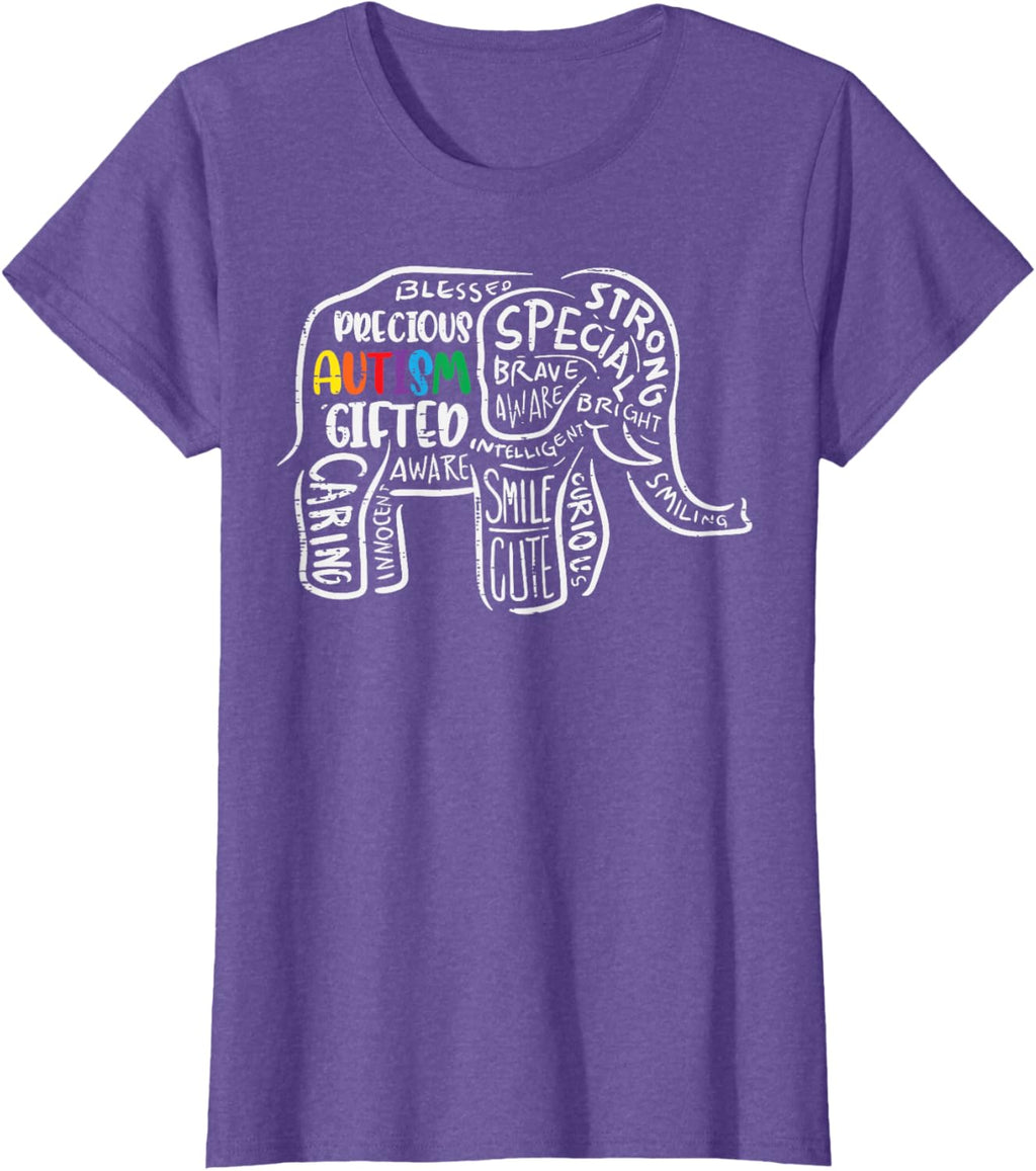 Autism Awareness Elephant Acceptance Autistic Men Women Kids