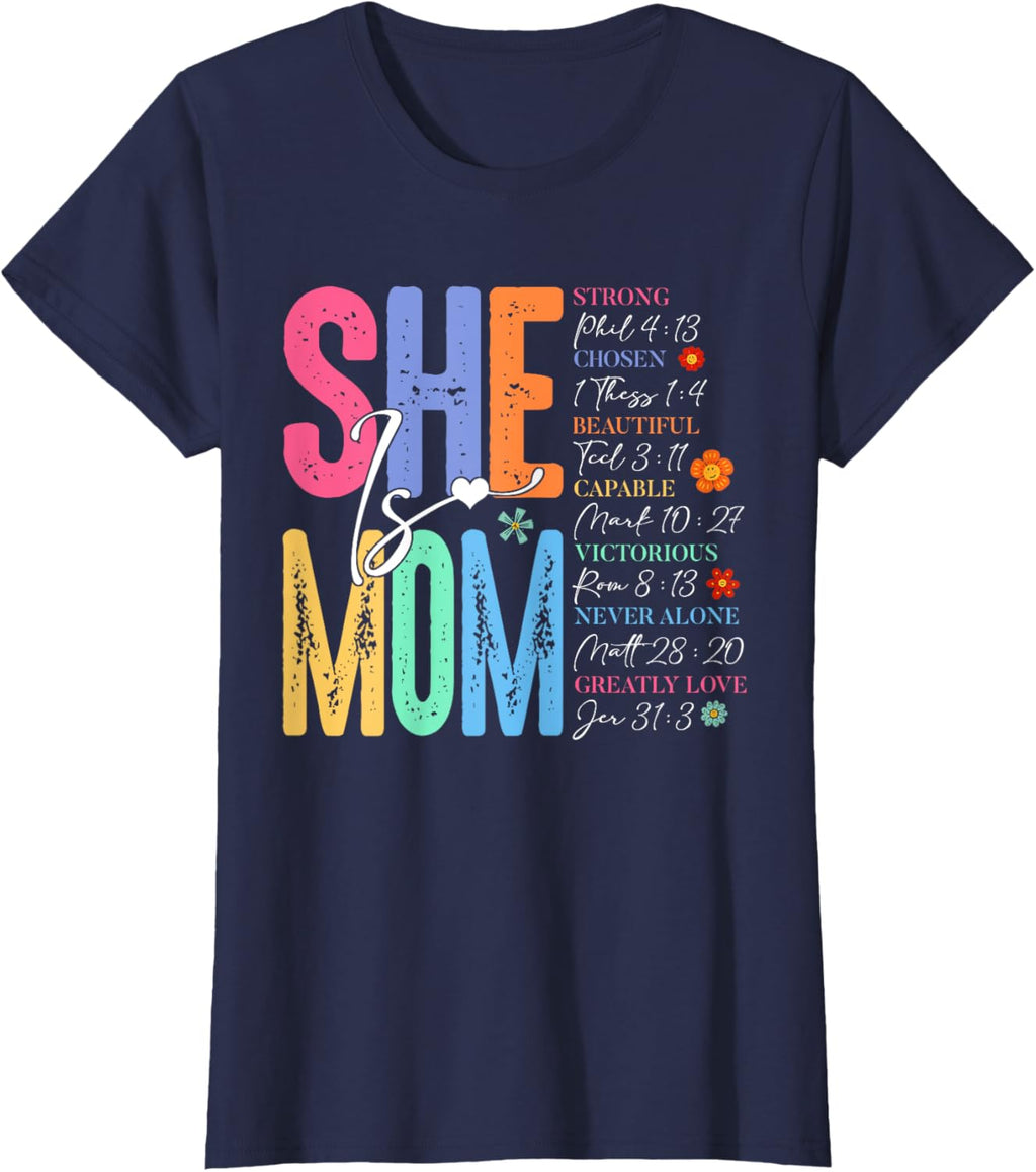 She Is Mom Christian Mother's Day Jesus Mama Religious Women