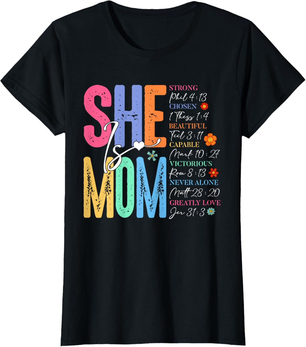 She Is Mom Christian Mother's Day Jesus Mama Religious Women