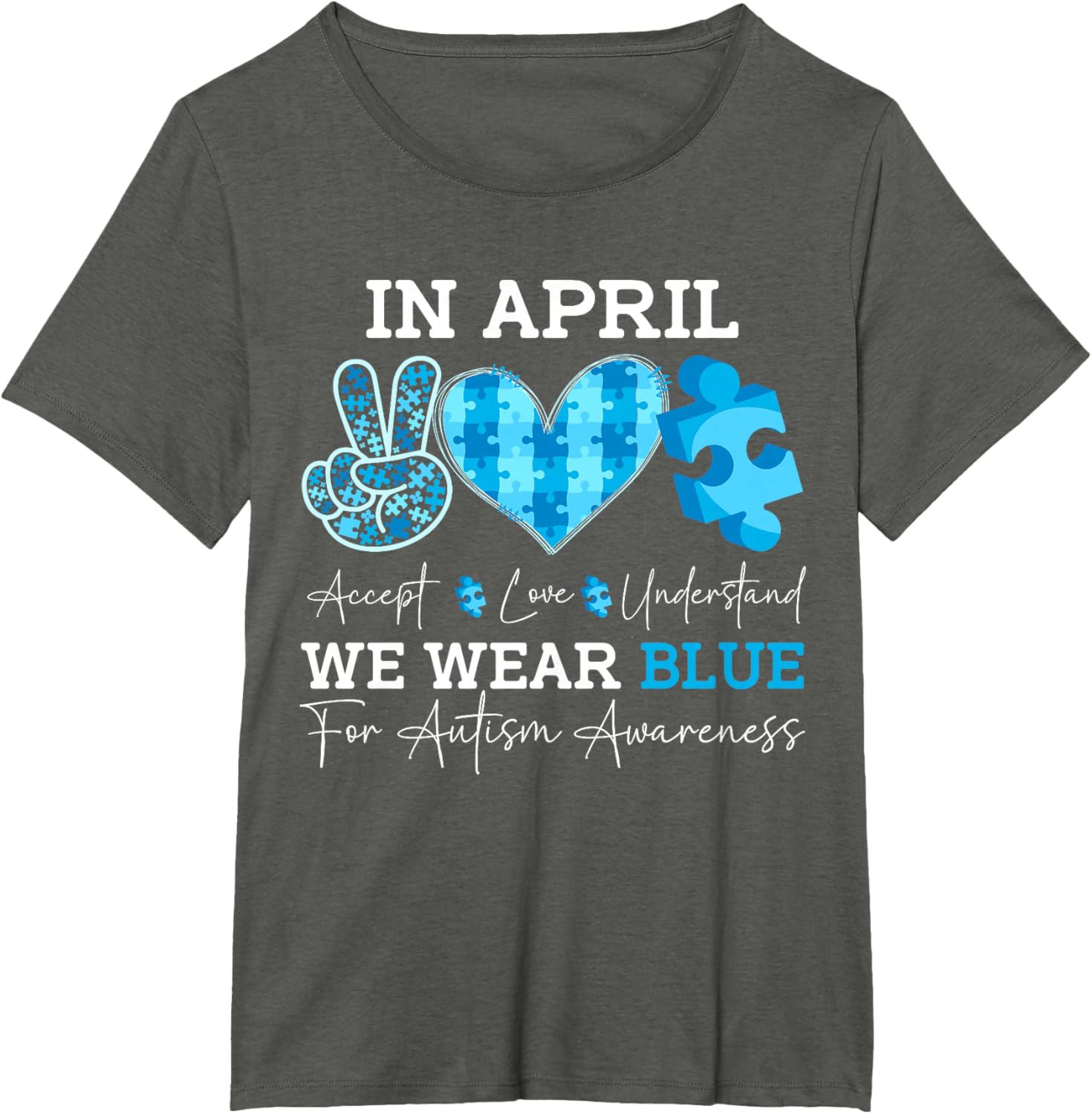 In April We Wear Blue Autism Awareness Men Women Kids Autism