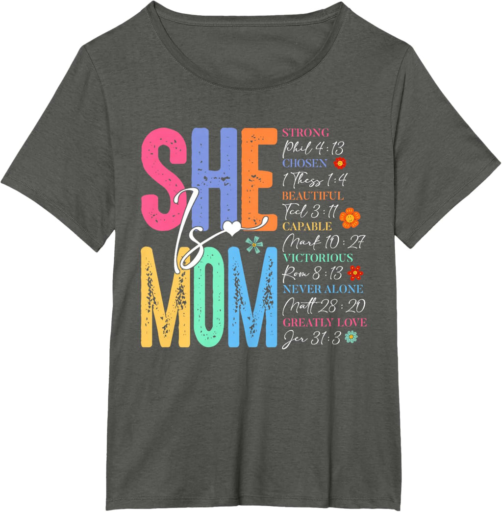 She Is Mom Christian Mother's Day Jesus Mama Religious Women