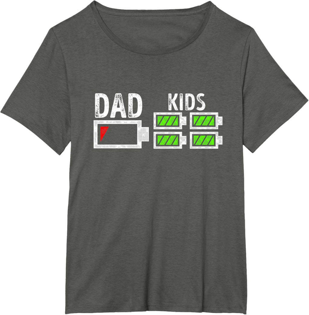 Dad of Four Low Battery Funny Father of 4 Kids Dad