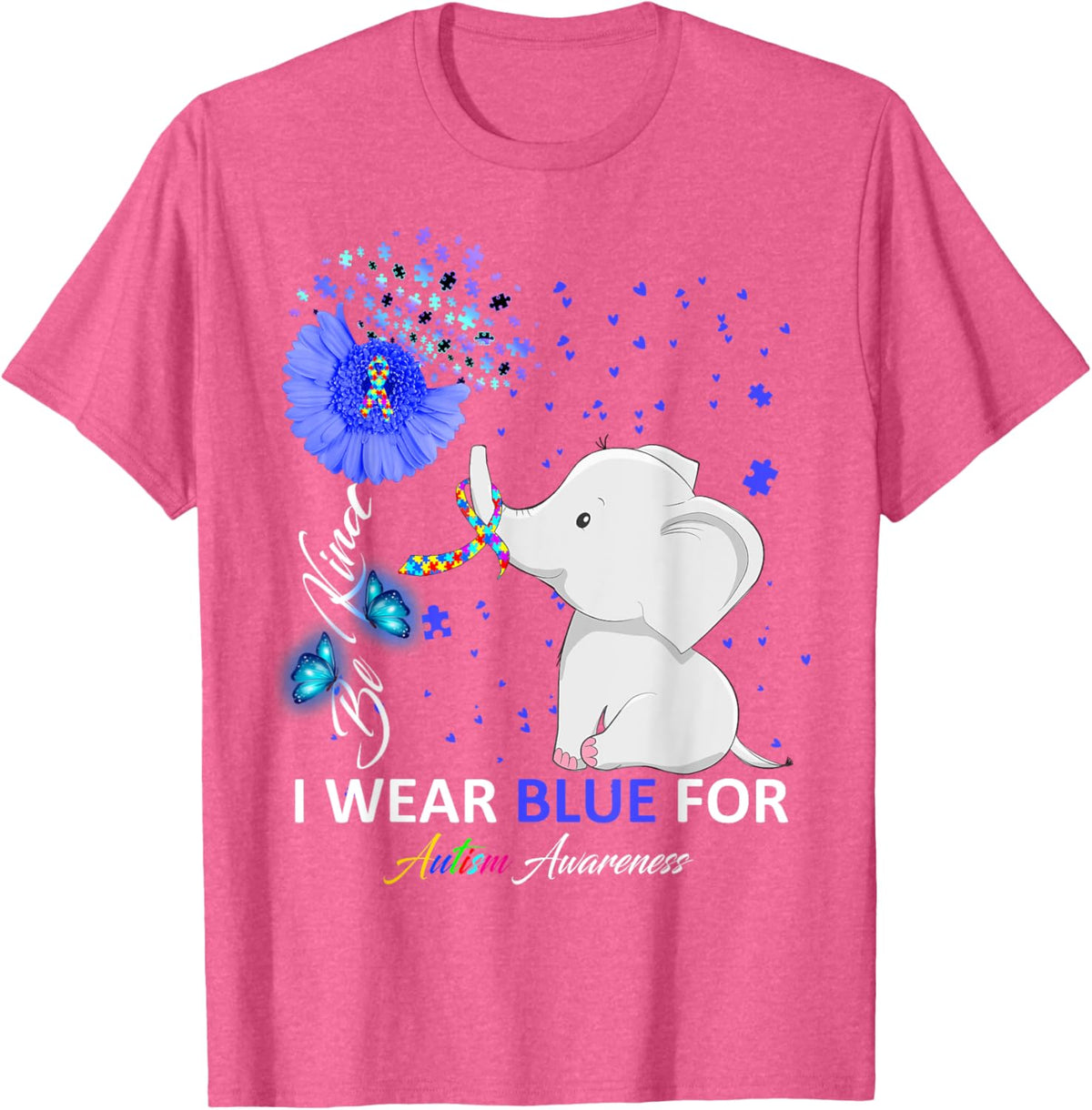 I Wear Blue Autism Awareness - Elephant Autism Awareness