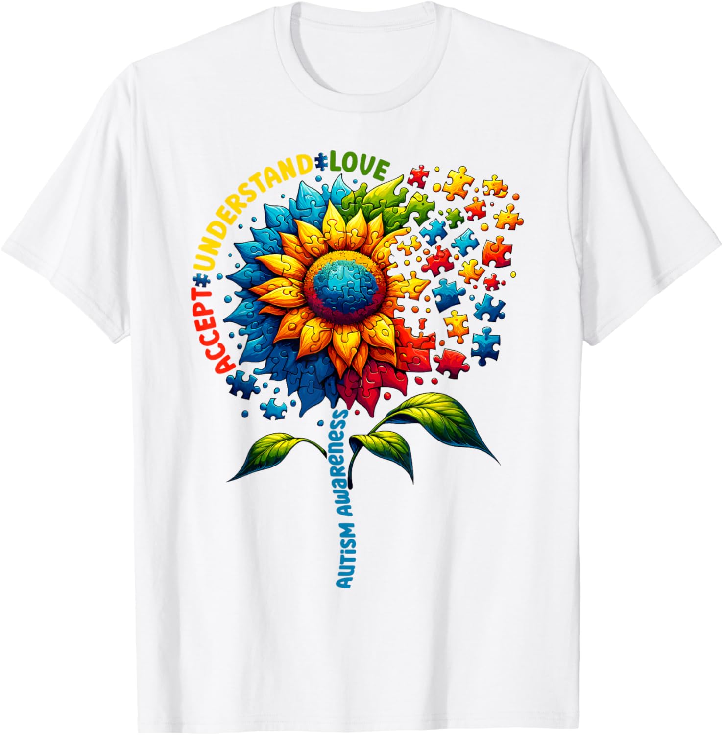 Autism Awareness Sunflower Men Women kids Autism Sunflower