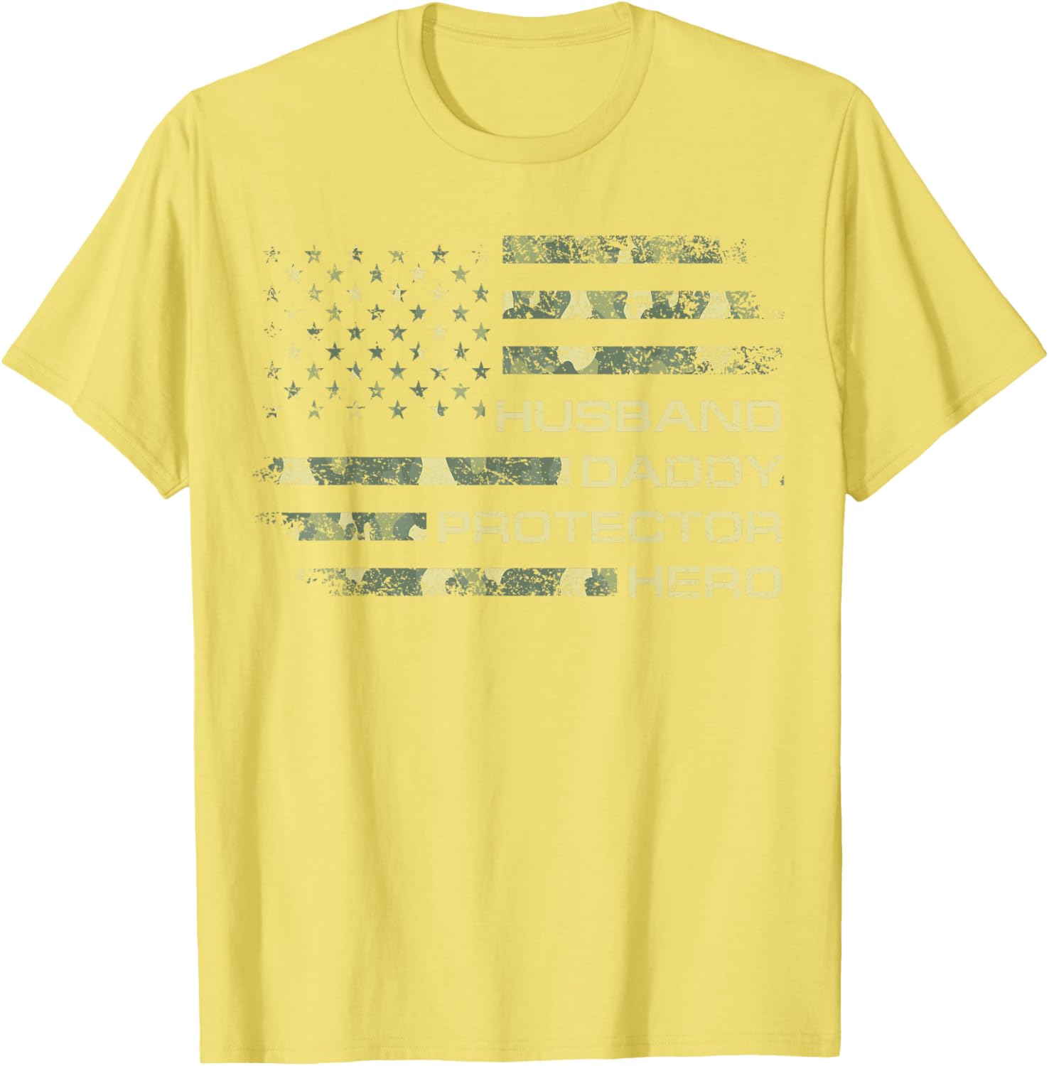 Husband Daddy Protector Hero Fathers Day Camo American Flag