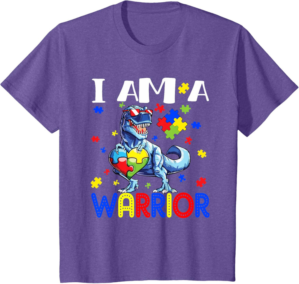 I Am A Warrior Autism Boys Family Dinosaur Autism Awareness