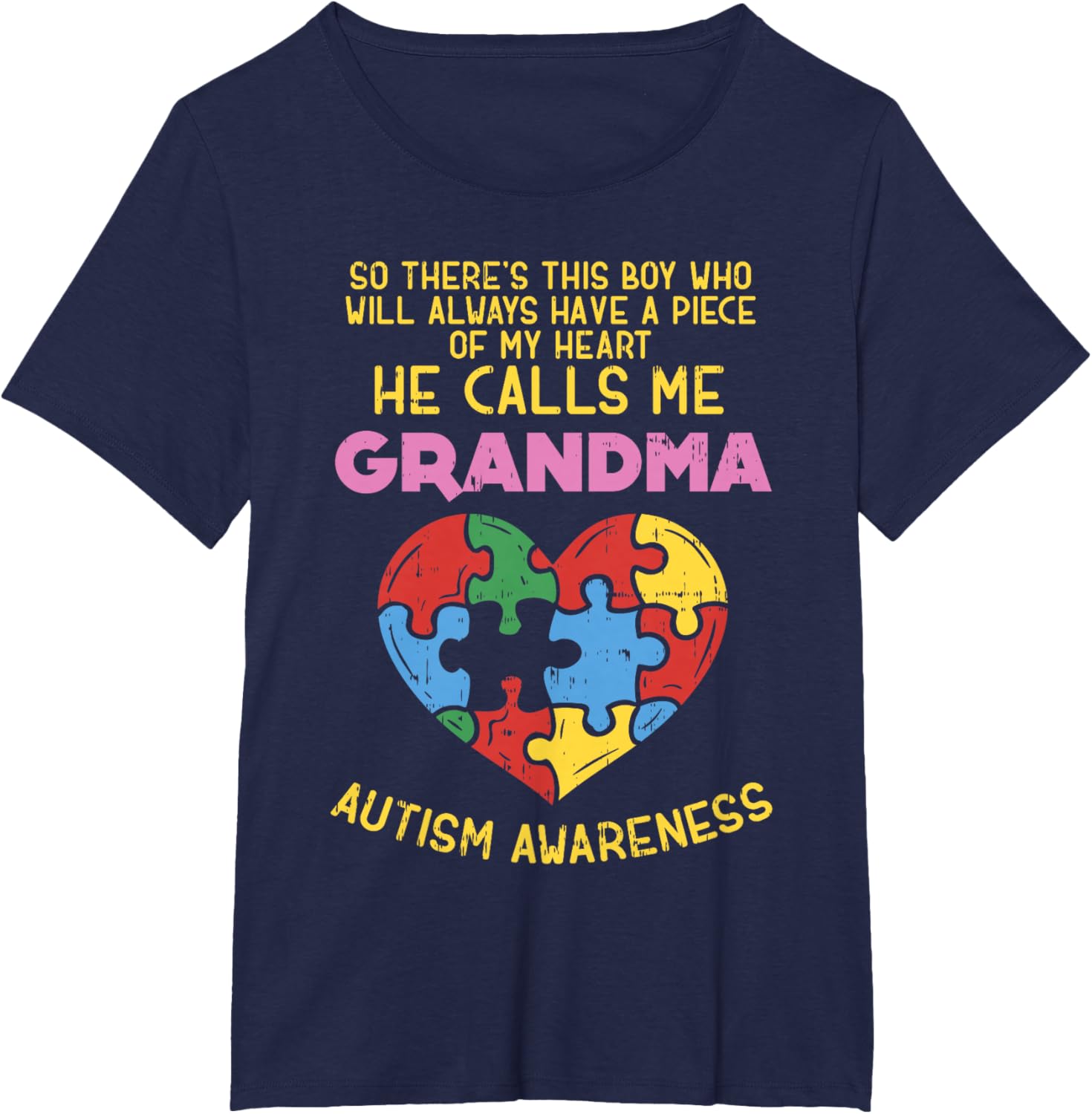 Grandma Autism Awareness Shirt Austistic Boy Piece My Heart
