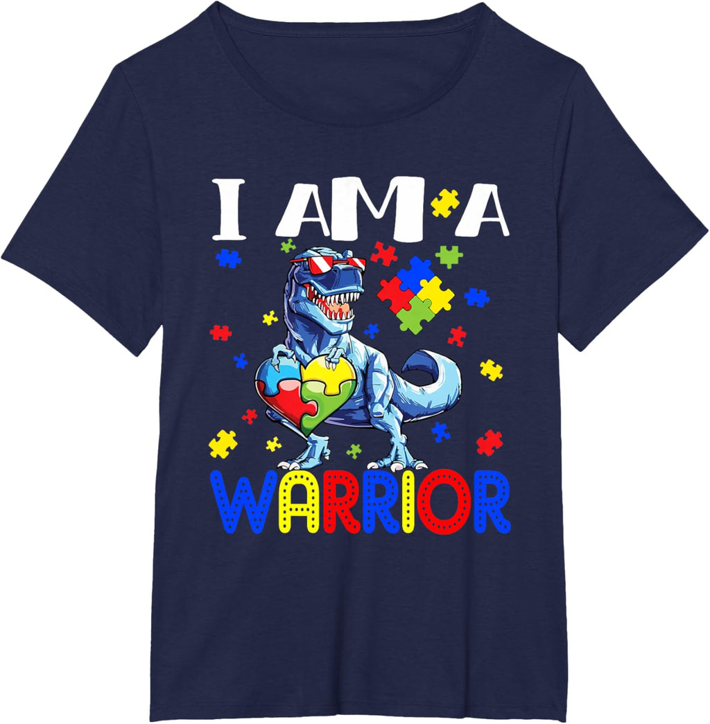 I Am A Warrior Autism Boys Family Dinosaur Autism Awareness