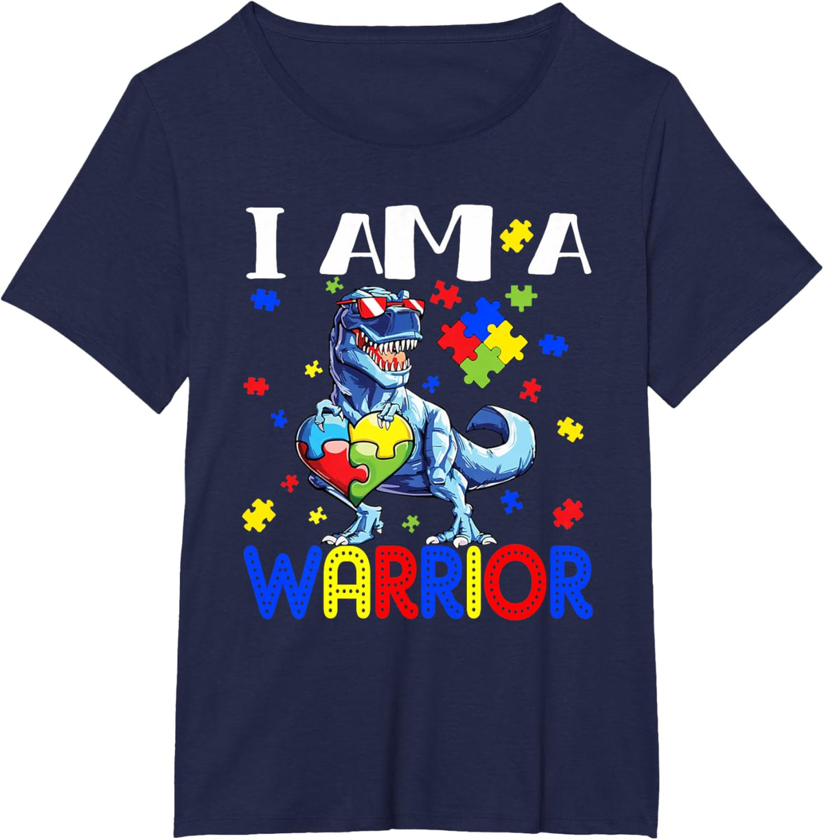 I Am A Warrior Autism Boys Family Dinosaur Autism Awareness
