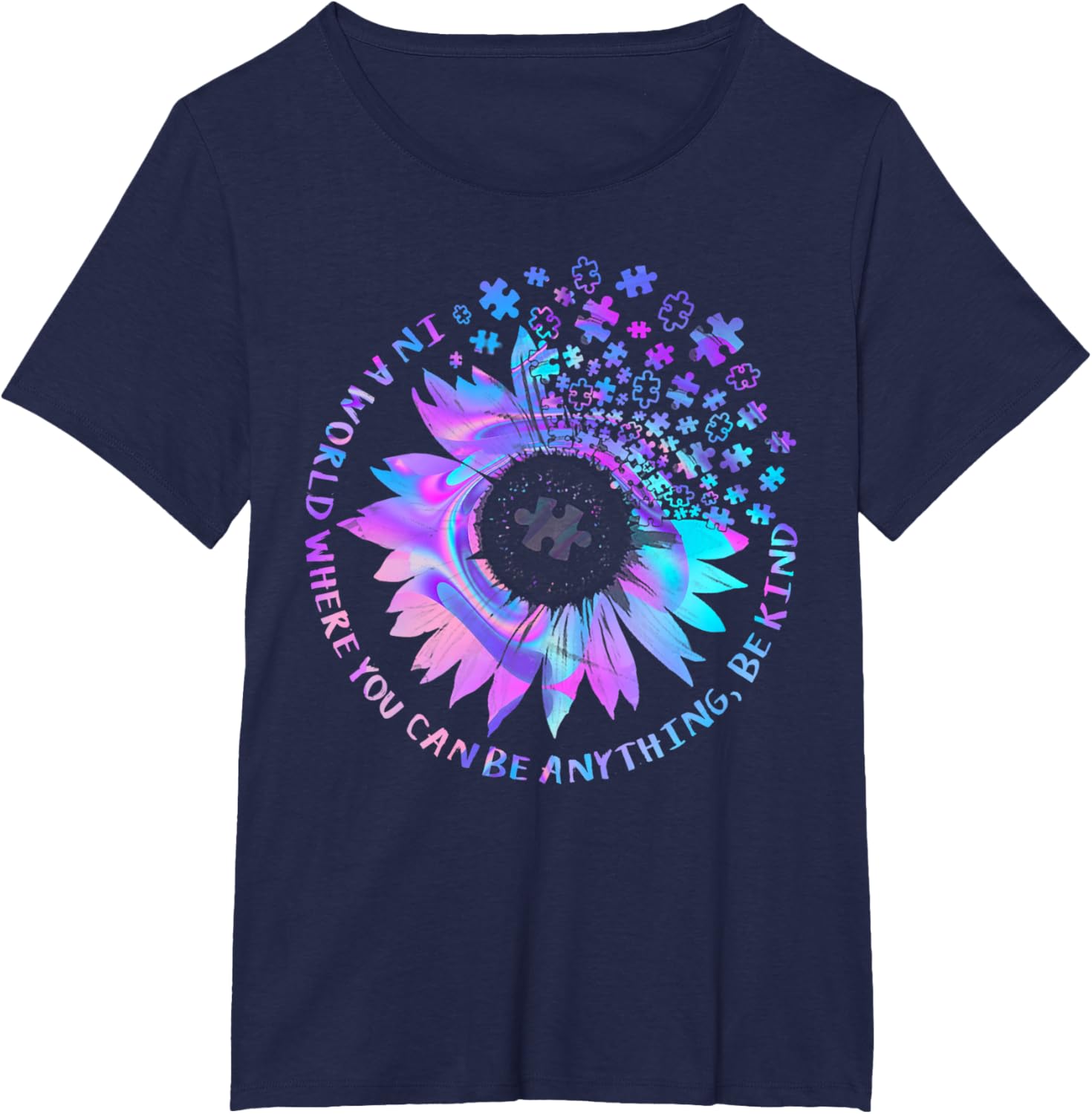 Be Kind Autism Awareness Kindness Sunflower Tie Dye Puzzle
