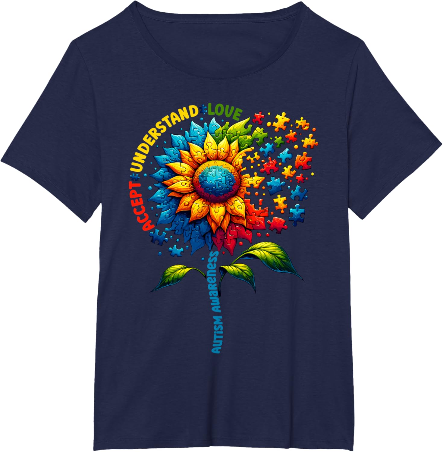 Autism Awareness Sunflower Men Women kids Autism Sunflower