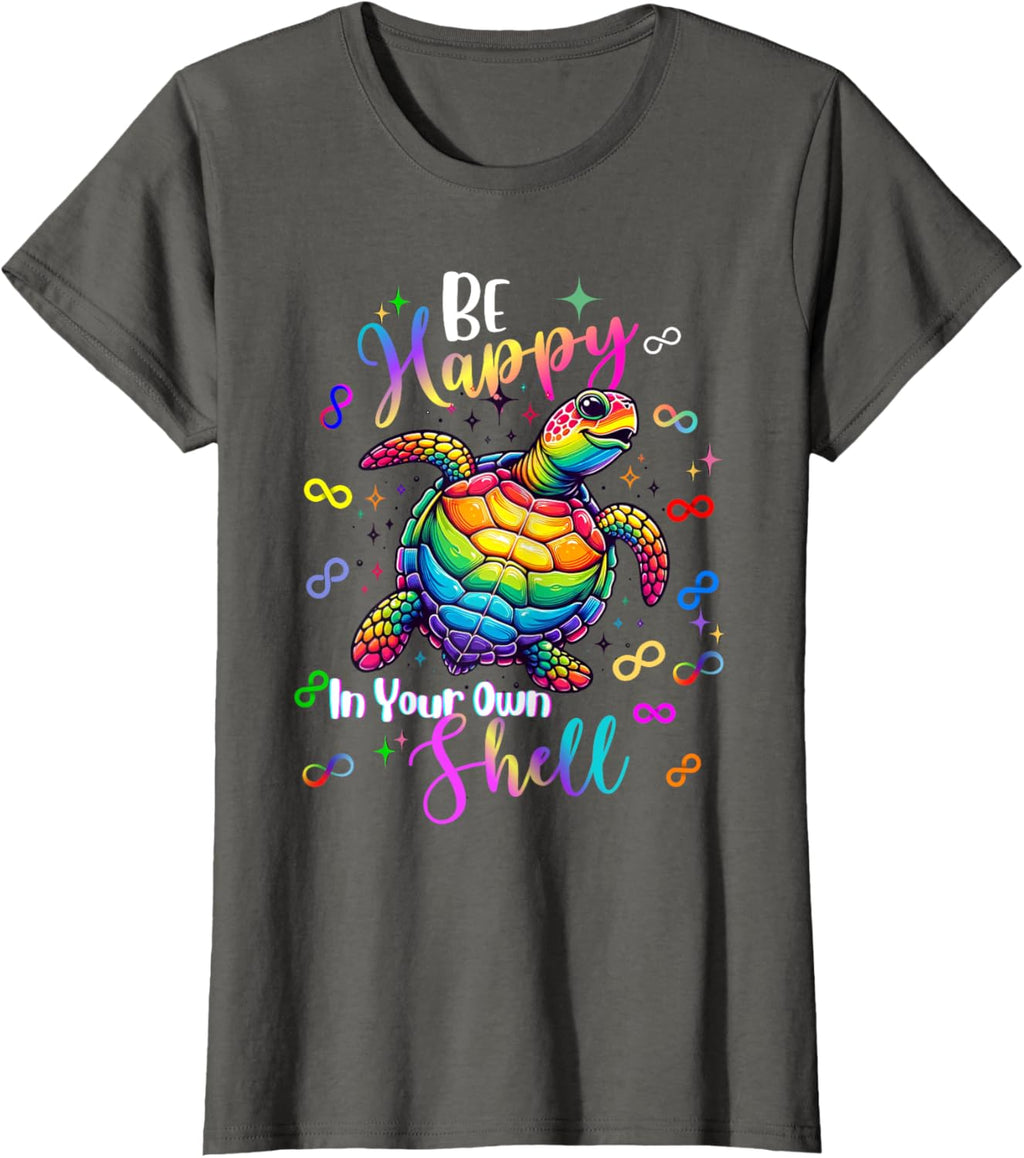 Rainbow Turtle Be Happy In Your Own Shell Autism Awareness