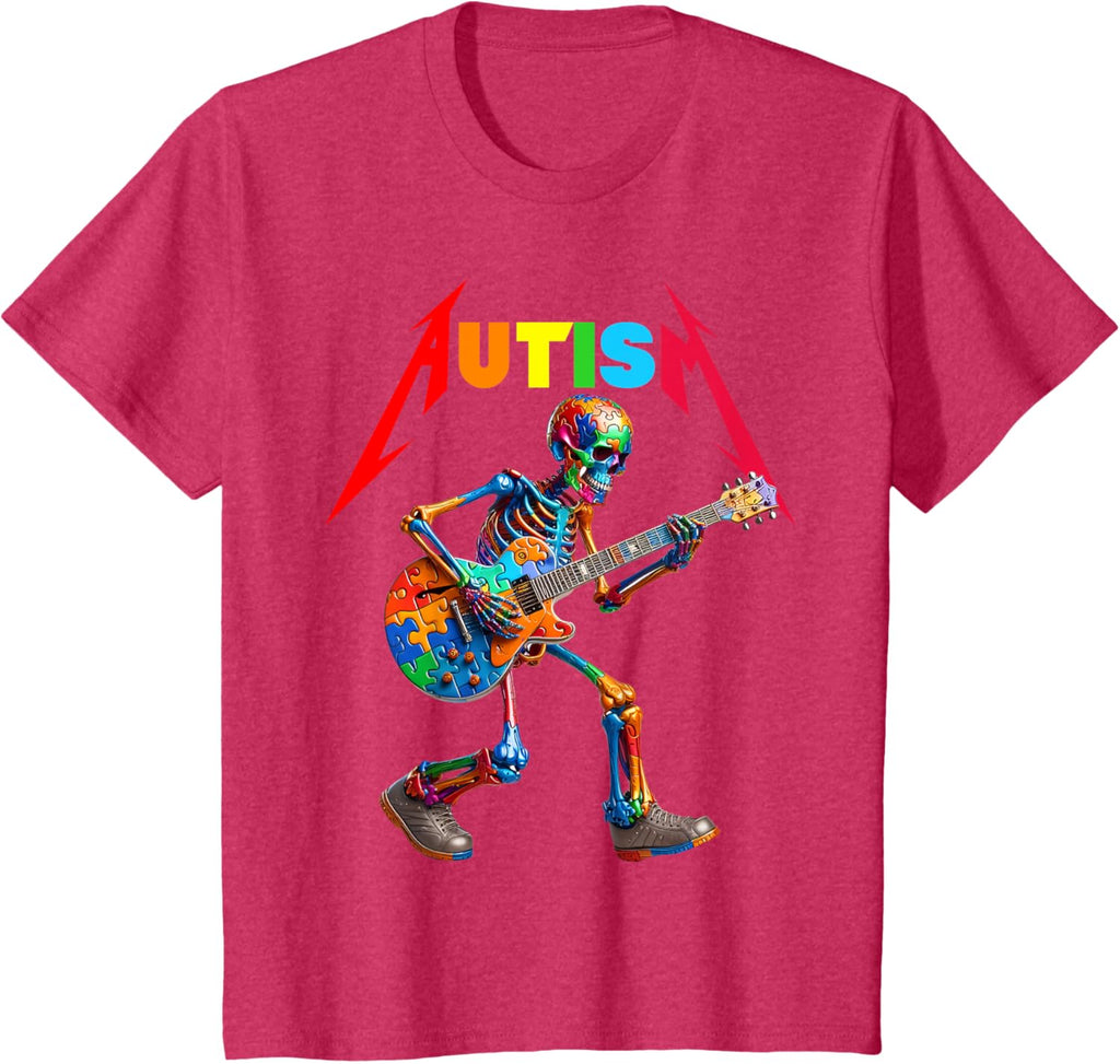 Autism Skeleton Guitar Rock Puzzle Music Autism Awareness