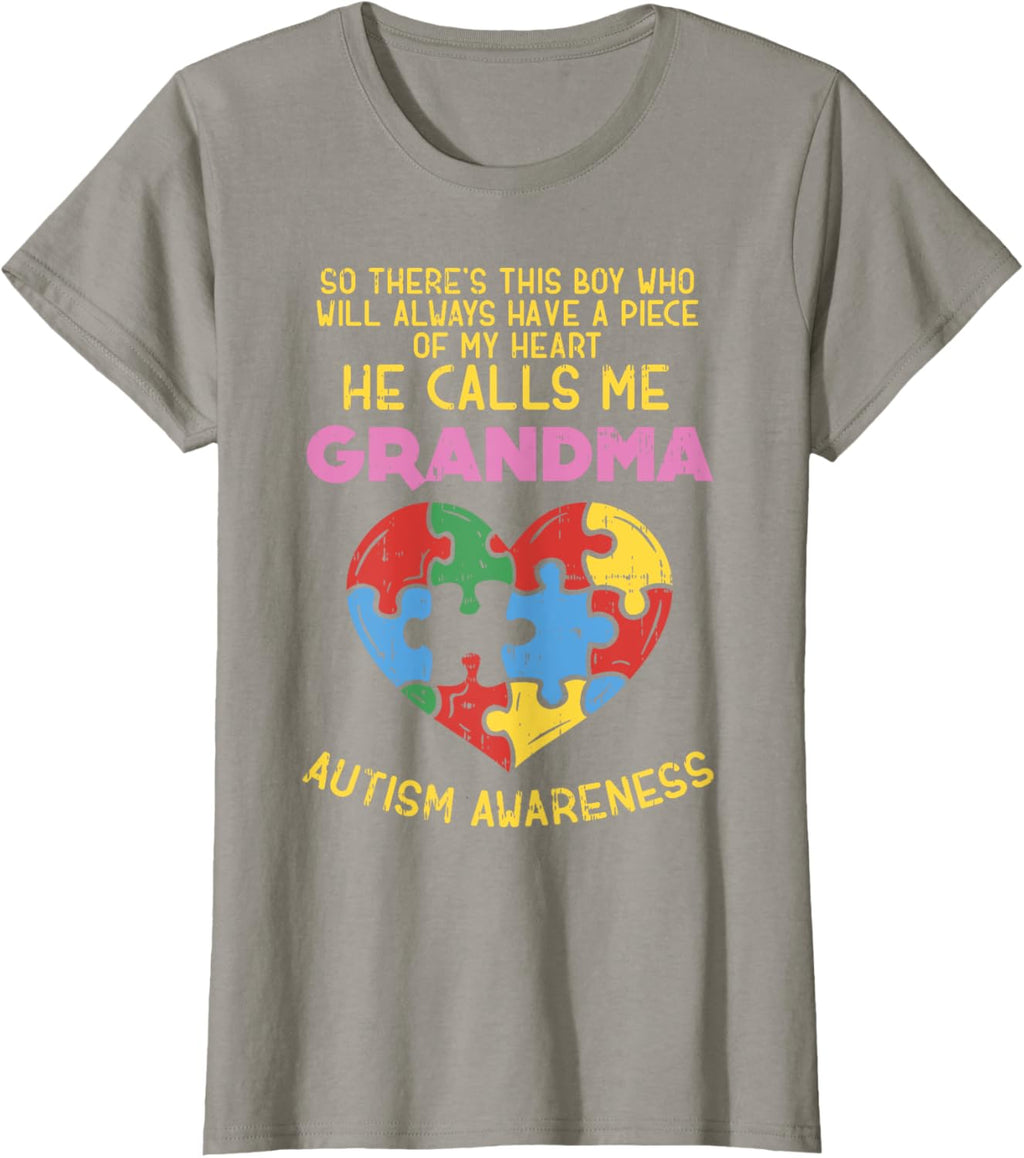 Grandma Autism Awareness Shirt Austistic Boy Piece My Heart