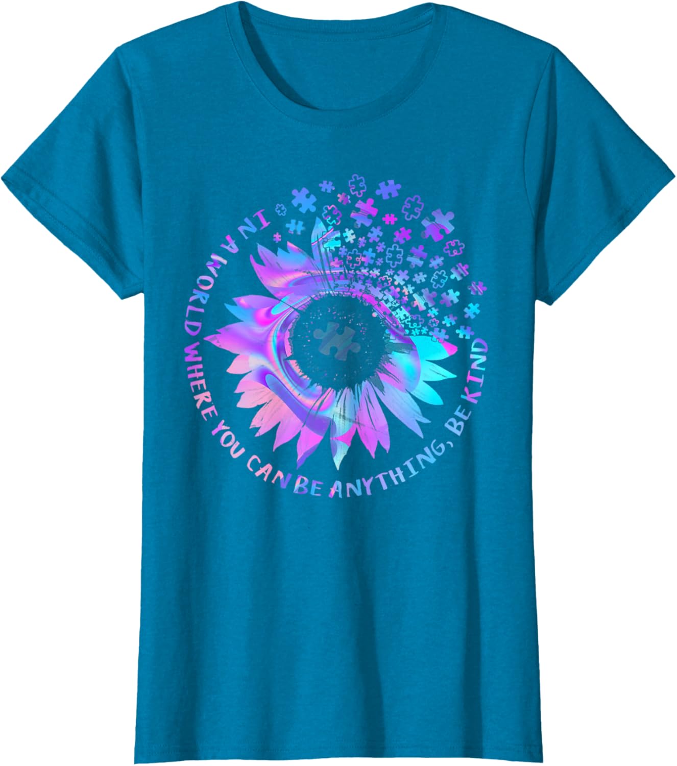 Be Kind Autism Awareness Kindness Sunflower Tie Dye Puzzle