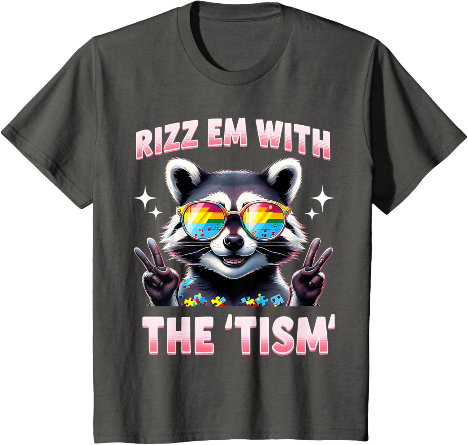 Autism Funny Rizz Em With The Tism Meme Autistic Racoon
