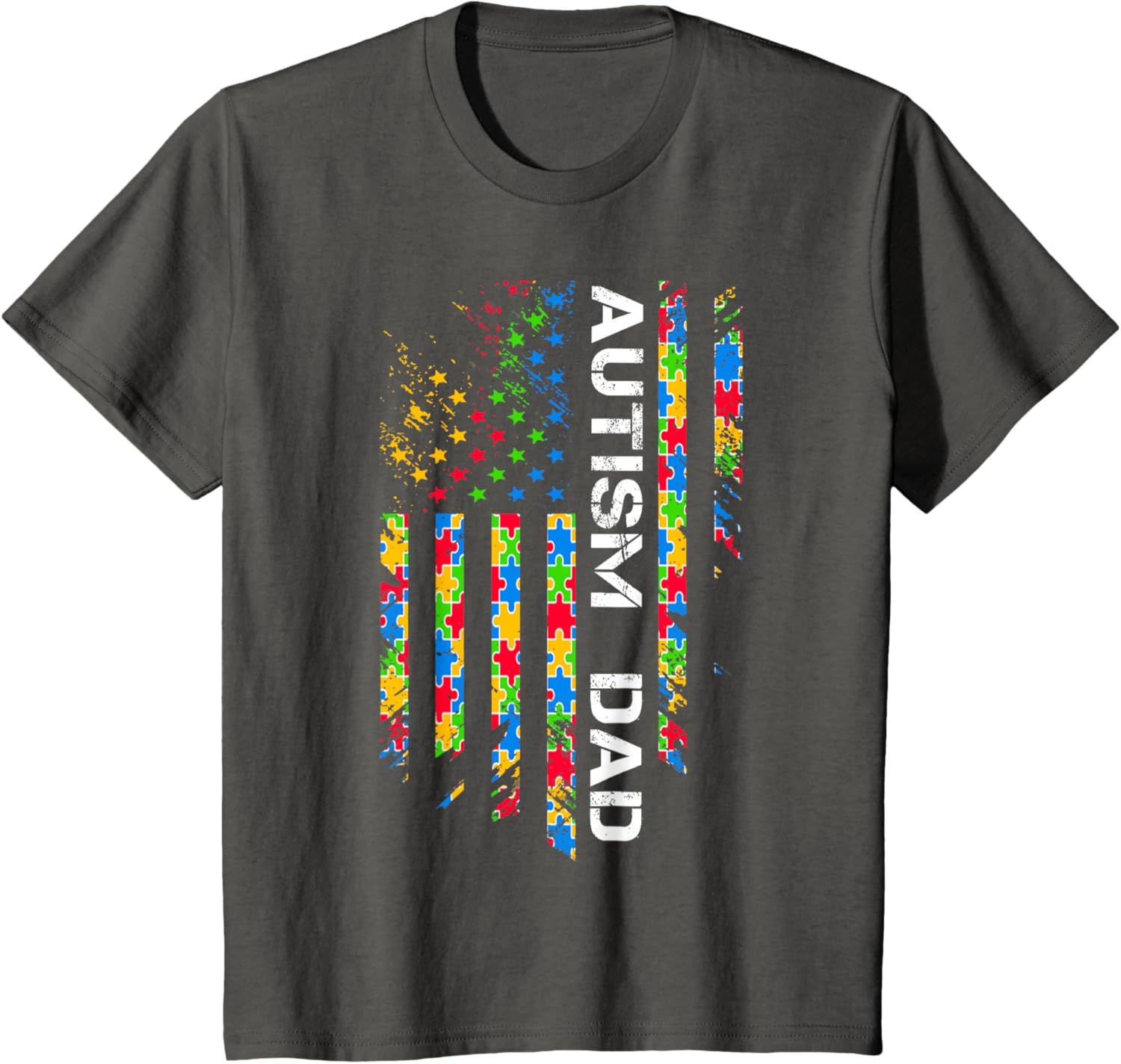 Autism Dad Awareness American Flag USA