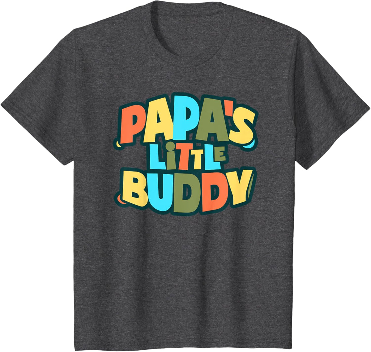 Kids Papa's Little Buddy Shirt Cute Toddlers Fathers Day Outfit