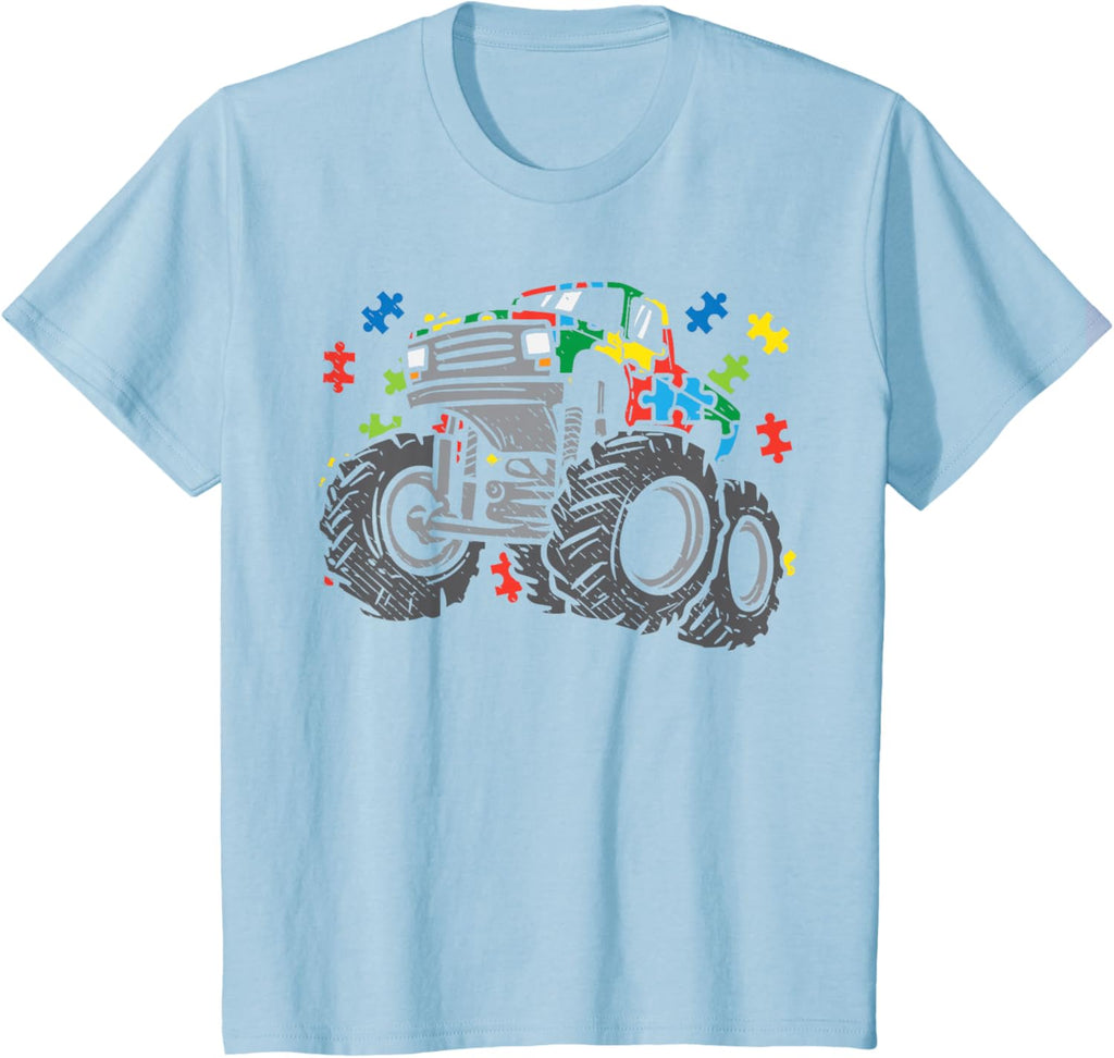 Kids Monster Truck Puzzles Cute Kids Autism Awareness ASD Boys