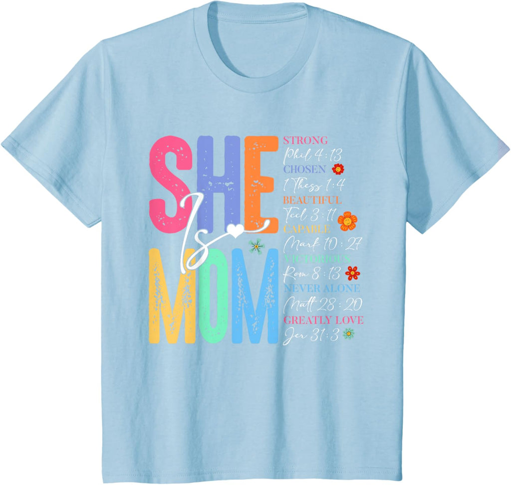 She Is Mom Christian Mother's Day Jesus Mama Religious Women