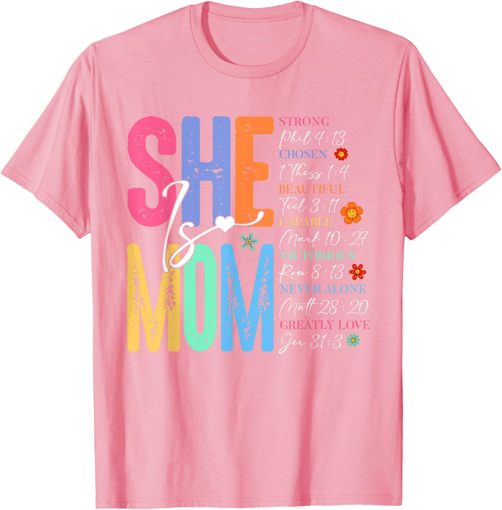 She Is Mom Christian Mother's Day Jesus Mama Religious Women