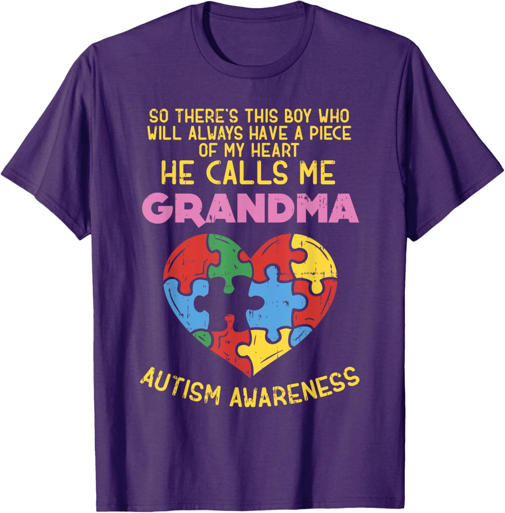 Grandma Autism Awareness Shirt Austistic Boy Piece My Heart