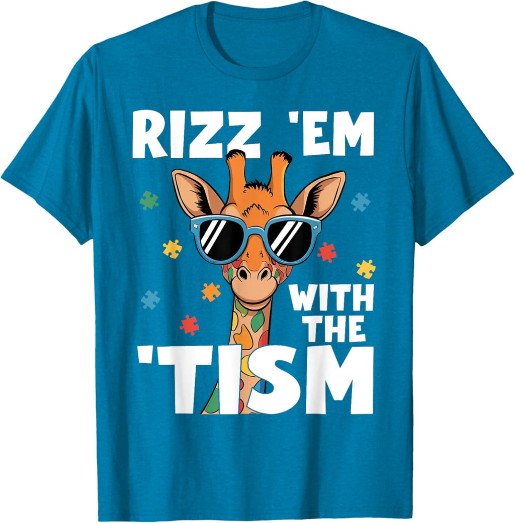 Rizz em with the tism Autism Giraffe Funny Autism Awareness