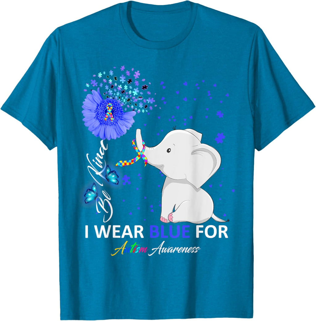 I Wear Blue Autism Awareness - Elephant Autism Awareness