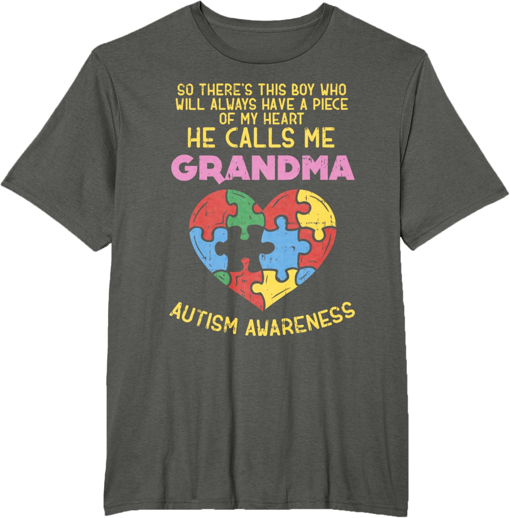 Grandma Autism Awareness Shirt Austistic Boy Piece My Heart